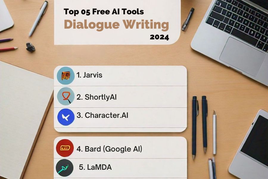 Top 05 Free AI Tools for Dialogue Writing in 2024